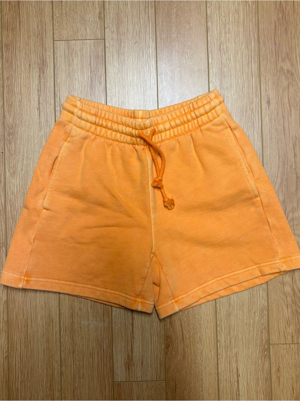 TNA Orange Cozy Fleece Boyfriend Shorts